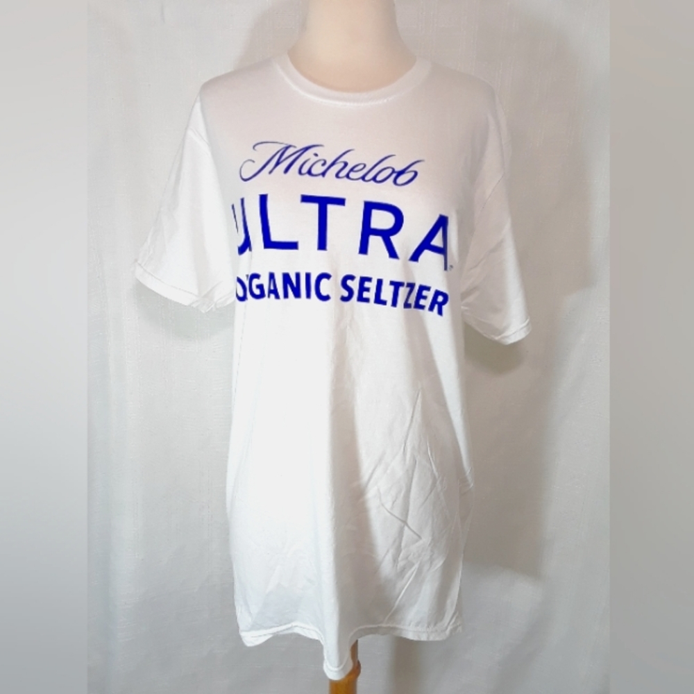 Hanes Shirt Women Men Michelob Ultra Organic Seltzer Short Sleeve Cotton Tee-L